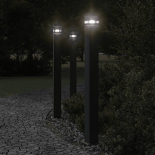 vidaXL 3 db fekete alumínium kültéri állólámpa 110 cm kültéri világítás