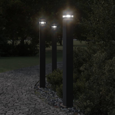 vidaXL 3 db fekete alumínium kültéri állólámpa érzékelővel 110 cm kültéri világítás