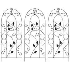 vidaXL 3 db fekete vas növényfuttató állvány 40 x 100 cm bútor