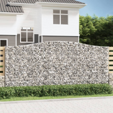 vidaXL 3 db íves horganyzott vas gabion kosár 200x30x180/200 cm kerti dekoráció