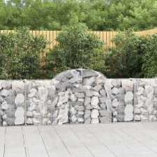 vidaXL 3 db íves horganyzott vas gabion kosár 200x30x80/100 cm kerti tárolás