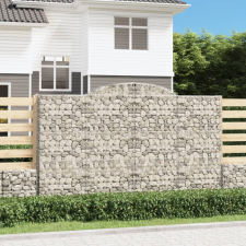 vidaXL 3 db íves horganyzott vas gabion kosár 300x30x180/200 cm kerti tárolás