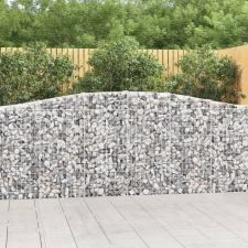 vidaXL 3 db íves horganyzott vas gabion kosár 400x30x100/120 cm kerti tárolás