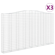 vidaXL 3 db íves horganyzott vas gabion kosár 400x30x220/240 cm (3145905) kerti tárolás