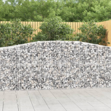 vidaXL 3 db íves horganyzott vas gabion kosár 400x50x100/120 cm kerti tárolás