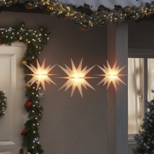 vidaXL 3 db összecsukható fehér morva csillag lámpa LED-del karácsonyfa izzósor