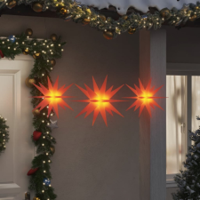 vidaXL 3 db összecsukható piros karácsonyi lámpa LED-del karácsonyfa izzósor