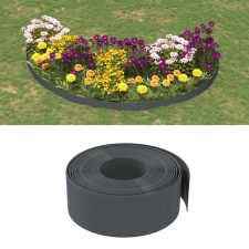 vidaXL 3 db szürke polietilén kerti szegély 10 m x 20 cm kerti dekoráció