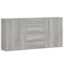 vidaXL 3 db szürke sonoma színű szerelt fa tálalószekrény 60x31x84 cm (3276579) bútor