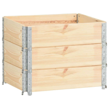 vidaXL 3 db tömör fenyőfa magaságy 60 x 80 cm kerti tárolás