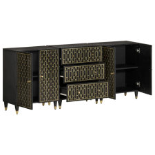 vidaXL 3 db tömör mangófa tálalószekrény 60 x 33 x 75 cm bútor