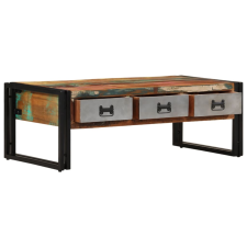 vidaXL 3-fiókos újrahasznosított fa dohányzóasztal 100 x 50 x 35 cm (244941) bútor