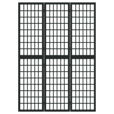vidaXL 3 paneles fekete japán stílusú összecsukható paraván 120x170 cm bútor