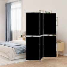 vidaXL 3 paneles fekete szövet térelválasztó 150 x 200 cm bútor