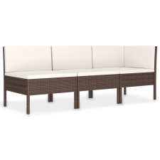 vidaXL 3 részes barna polyrattan kerti ülőgarnitúra párnákkal (310201) kerti bútor