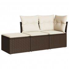 vidaXL 3 részes barna polyrattan kerti ülőgarnitúra párnával (3217473) kerti bútor