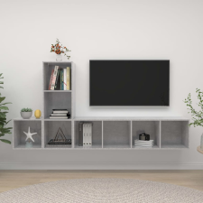vidaXL 3 részes betonszürke forgácslap TV-szekrény szett bútor