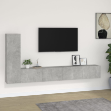 vidaXL 3 részes betonszürke szerelt fa TV-szekrényszett bútor