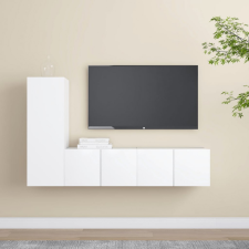 vidaXL 3 részes fehér forgácslap TV-szekrényszett bútor