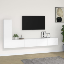 vidaXL 3 részes fehér szerelt fa TV-szekrényszett bútor