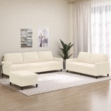 vidaXL 3 részes krém bársony ülőgarnitúra párnákkal bútor