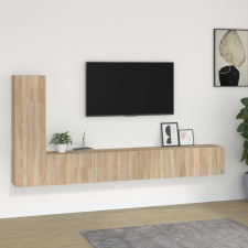 vidaXL 3 részes sonoma tölgy színű szerelt fa TV-szekrényszett bútor