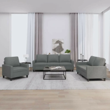 vidaXL 3 részes sötétszürke szövet ülőgarnitúra párnákkal bútor