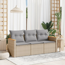 vidaXL 3 részes vegyes bézs polyrattan kerti ülőgarnitúra párnákkal kerti bútor