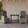 vidaXL 3 részes világosszürke polyrattan bisztrógarnitúra párnákkal