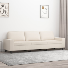 vidaXL 3 személyes bézs mikroszálas szövetkanapé 210 cm bútor