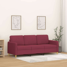 vidaXL 3 személyes bordó szövet kanapé 180 cm bútor