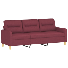 vidaXL 3 személyes bordó szövet kanapé 180 cm (359249) bútor