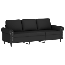 vidaXL 3 személyes fekete bársony kanapé 180 cm (359544) bútor