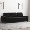 vidaXL 3 személyes fekete mikroszálas szövetkanapé 180 cm