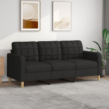 vidaXL 3 személyes fekete szövetkanapé 180 cm bútor