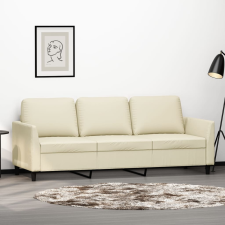 vidaXL 3 személyes krémszínű műbőr kanapé 180 cm bútor