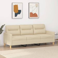 vidaXL 3 személyes krémszínű szövet kanapé 180 cm bútor