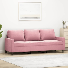vidaXL 3 személyes rózsaszín bársony kanapé 180 cm bútor