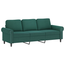 vidaXL 3 személyes sötétszöld bársony kanapé 180 cm (359541) bútor