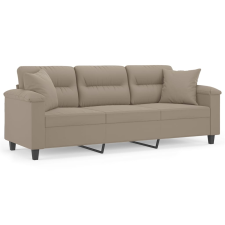vidaXL 3 személyes tópszínű mikroszálas szövetkanapé párnákkal 180 cm (3200977) bútor