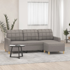 vidaXL 3 személyes tópszínű szövet kanapé lábtartóval 180 cm bútor