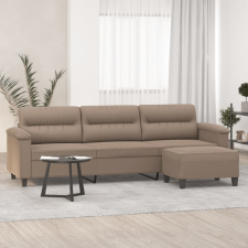 vidaXL 3 személyes tópszínű szövet kanapé lábtartóval 210 cm bútor