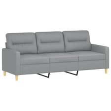 vidaXL 3 személyes világosszürke szövet kanapé 180 cm (359243) bútor