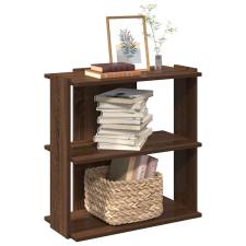 vidaXL 3 szintes barna tölgyszínű szerelt fa könyvespolc 60x30x60 cm bútor