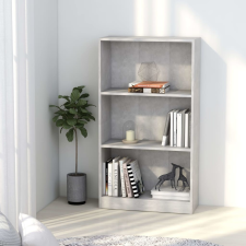 vidaXL 3-szintes betonszürke forgácslap könyvszekrény 60x24x108 cm bútor
