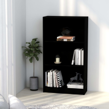 vidaXL 3-szintes fekete forgácslap könyvszekrény 60 x 24 x 108 cm bútor