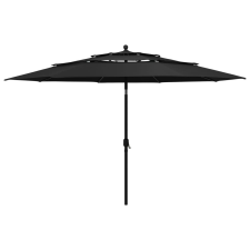 vidaXL 3 szintes fekete napernyő alumíniumrúddal 3,5 m kerti bútor