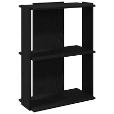 vidaXL 3 szintes fekete szerelt fa könyvespolc 60x30x80 cm (860257) bútor