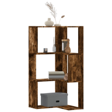 vidaXL 3 szintes füstös tölgy szerelt fa sarok könyvespolc 50x50x102cm bútor