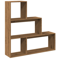 vidaXL 3 szintes kézműves tölgy fa elválasztó könyvespolc 123x29x123cm (857993) bútor